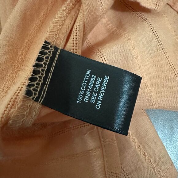 NWT TORRID Cotton Button-Up Embroidered Crochet Tank Top in Peach Bloom - Picture 9 of 11